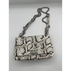 INC International Concepts Black & Silver Snakeskin Print Bag